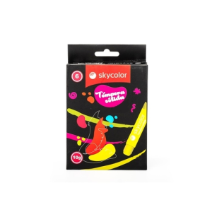 TEMPERA SOLIDA FLUO 6 COLORES SKYCOLOR