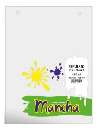 REPUESTO HOJAS N5 BLANCO 8 HOJAS LUMA