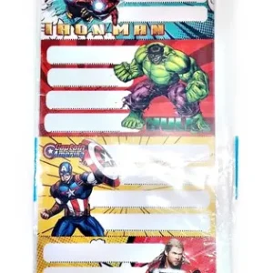 ETIQUETAS PAQUETE X 4 TIRAS MARVEL DE MIL COLORES